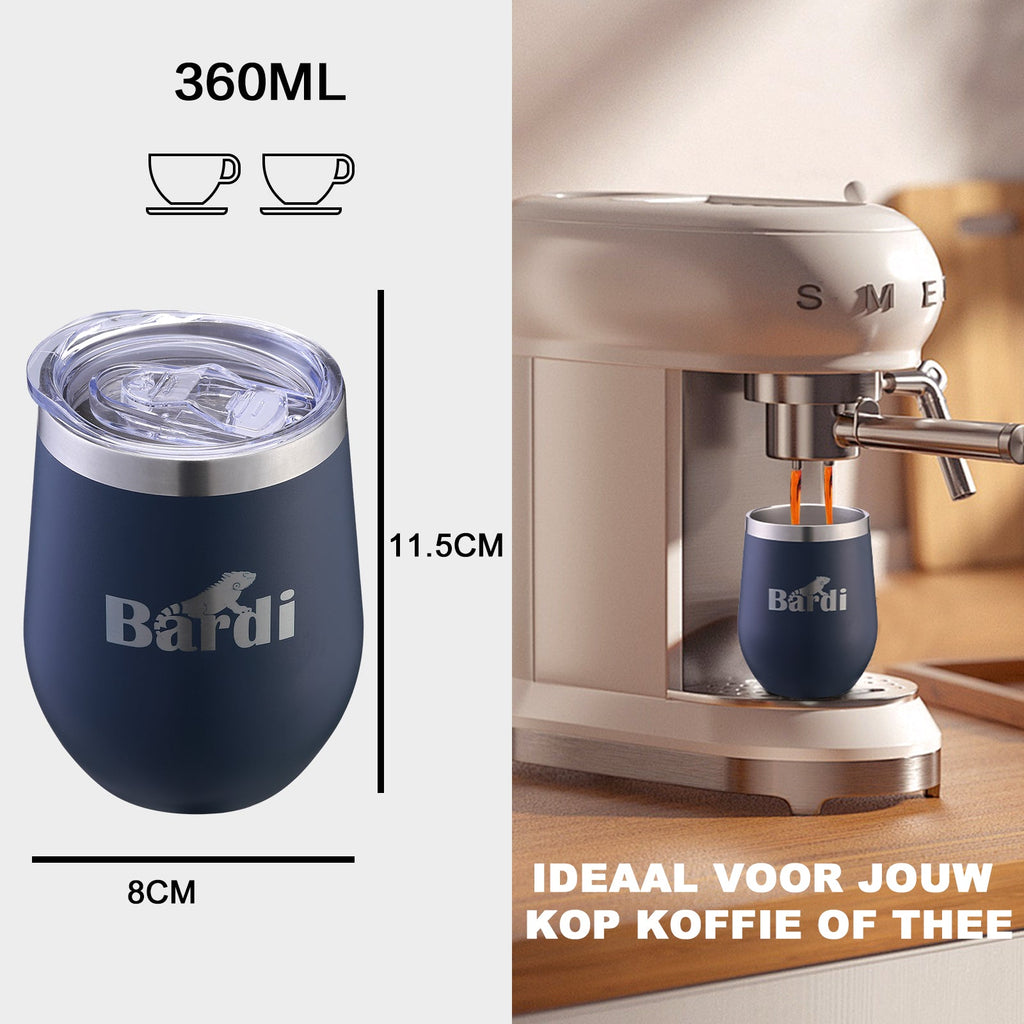 Bardi Thermosbekers 0,3L RVS blauw set -  incl. deksels - dubbelwandig