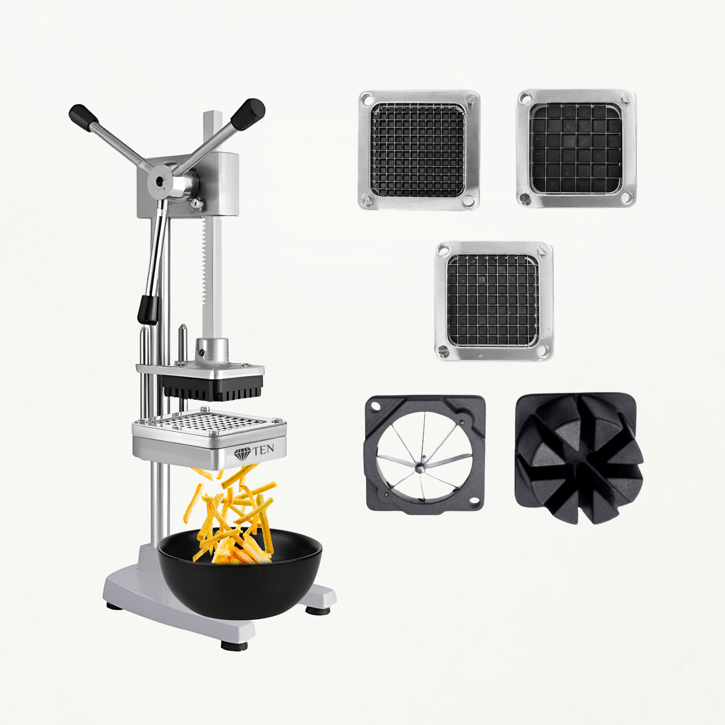 TEN® - Frietsnijder XXL - Frites zelf bakken - RVS - Tenkitchen.store