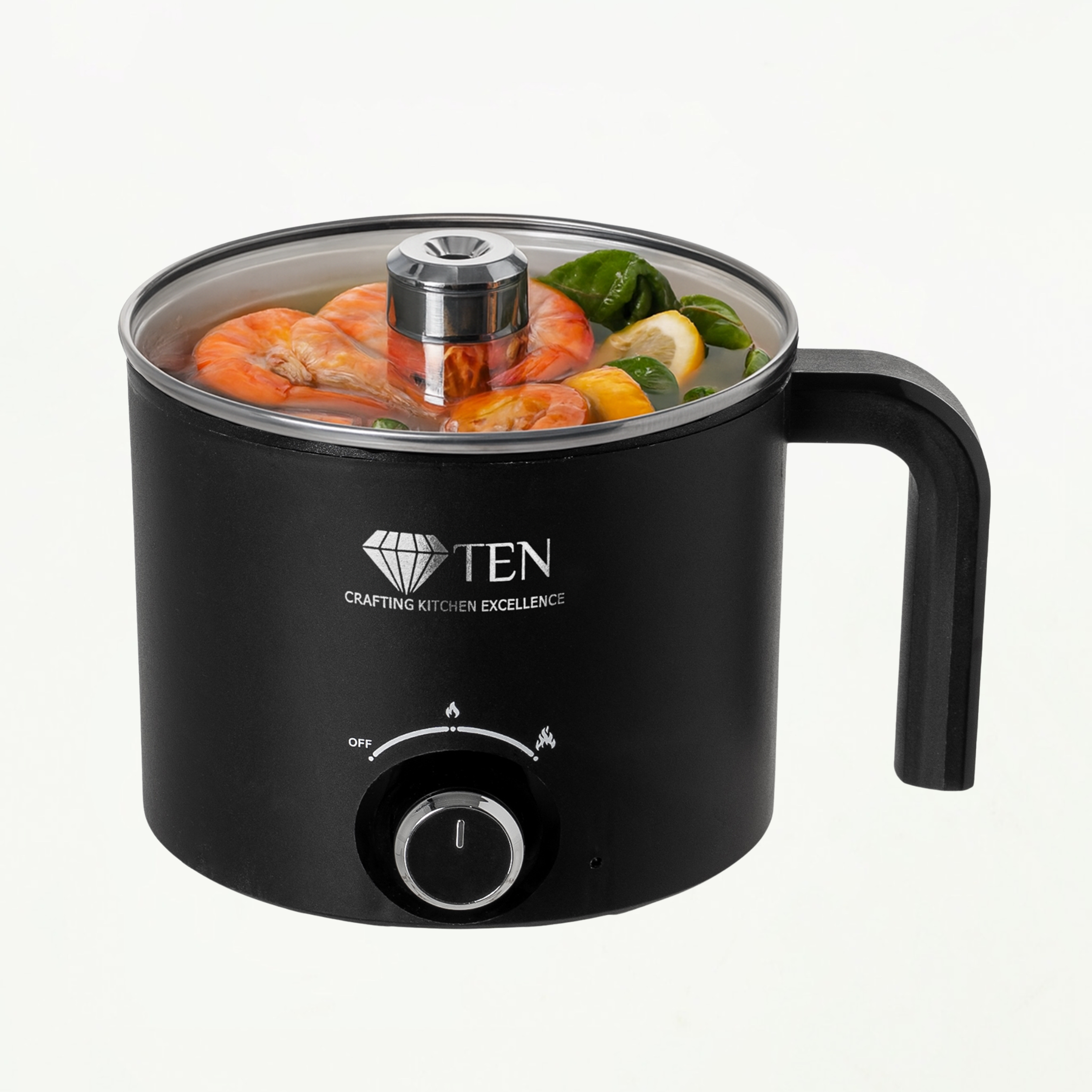 TEN® - Multicooker 1.8L – Elektrische Pan Rijstkoker met Stomer – 200W/600W – Multicookers Rijstkoker klein - Tenkitchen.store