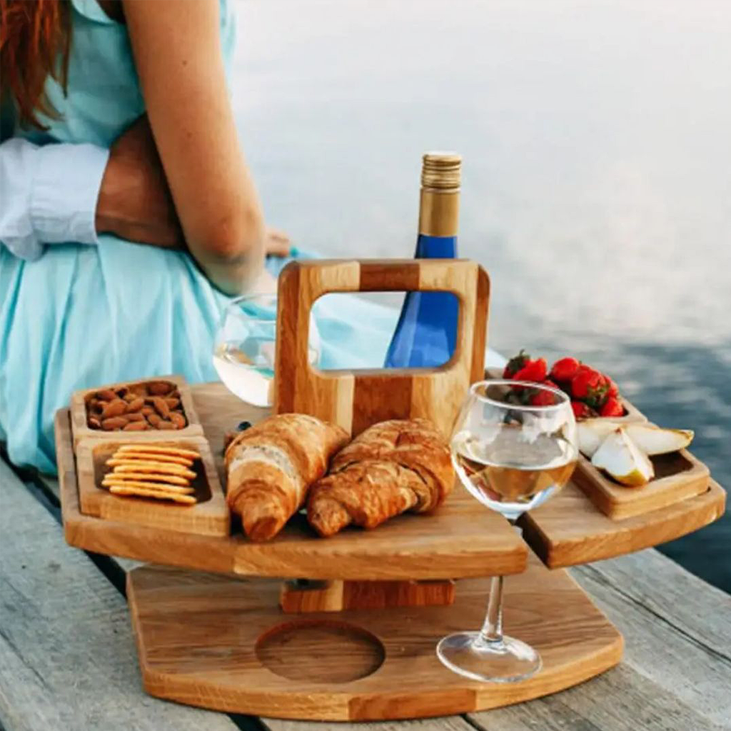 Opvouwbare Houten Draagbare Wijntafel - Tenkitchen.store