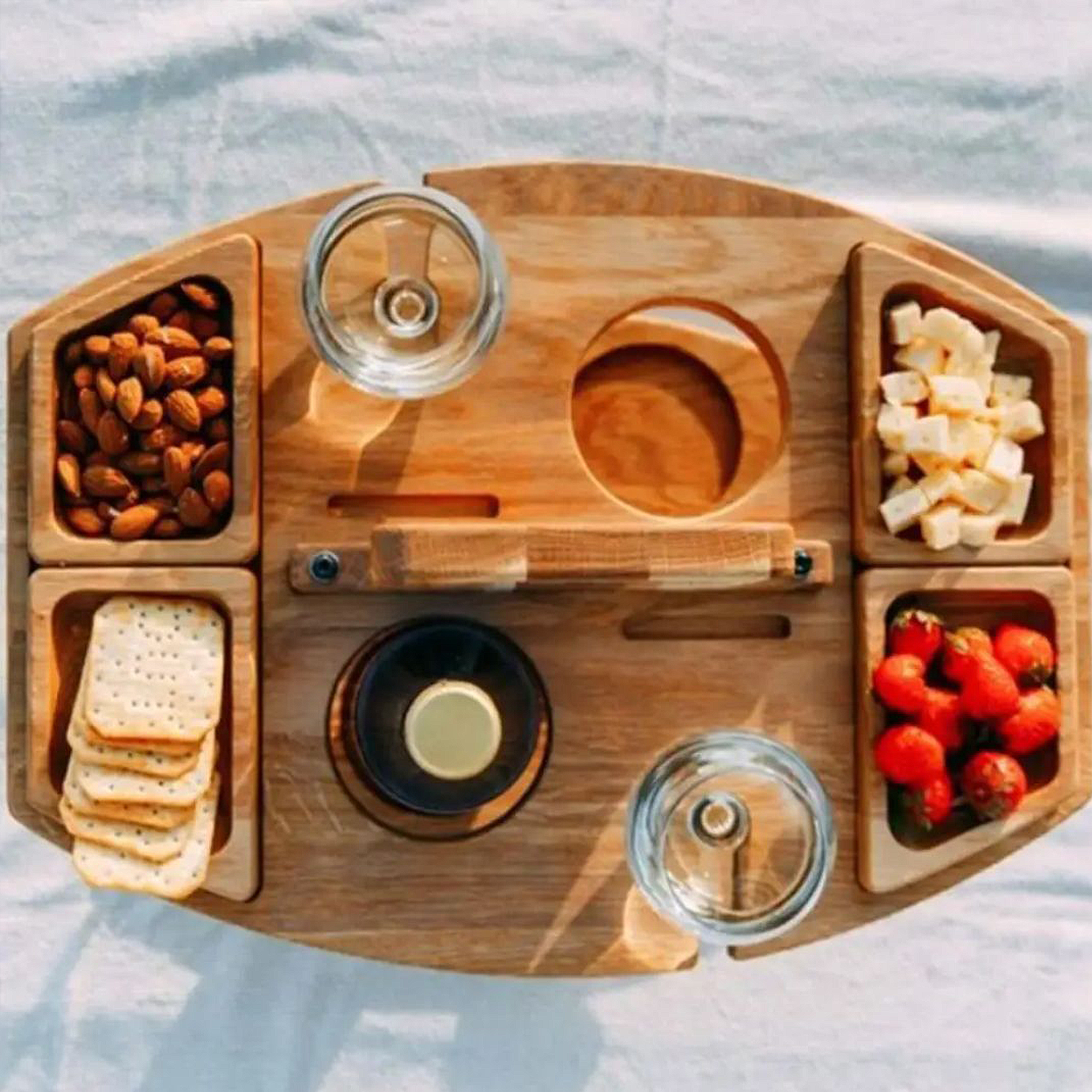 Opvouwbare Houten Draagbare Wijntafel - Tenkitchen.store