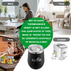 Bardi Thermosbekers 0,3L RVS zwart set -  incl. deksels - dubbelwandig