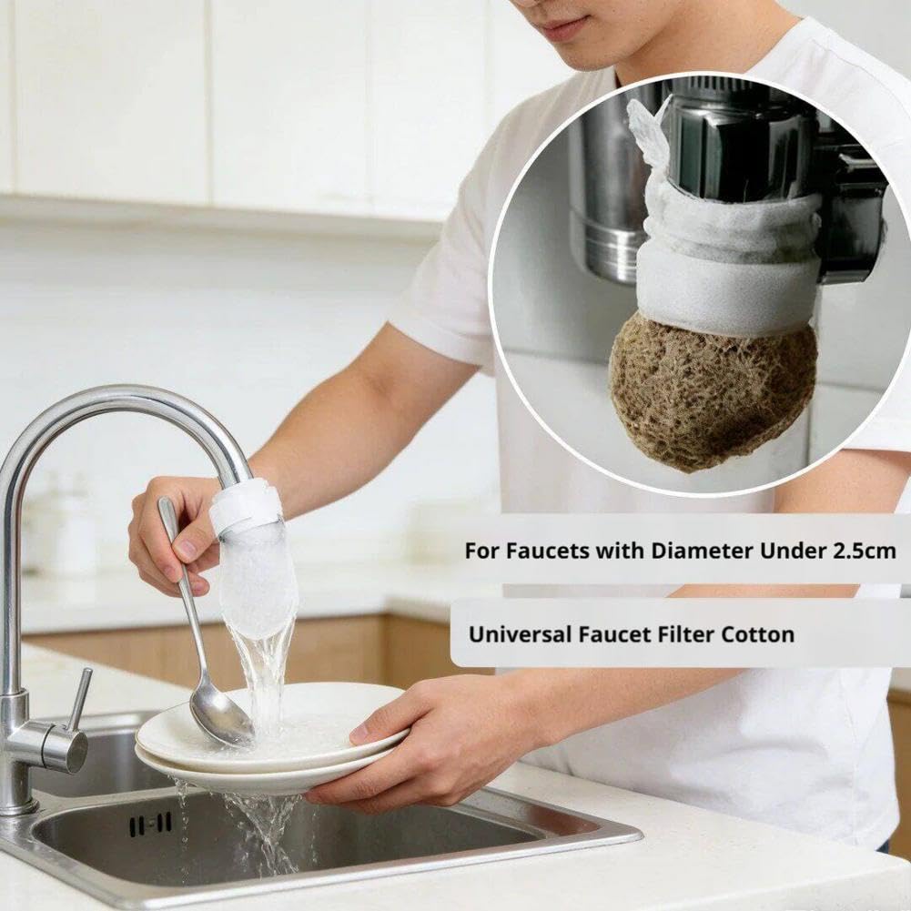 50 cotton filter bags disposable Cotton Faucet Filter Bags with 10 fastening straps💧