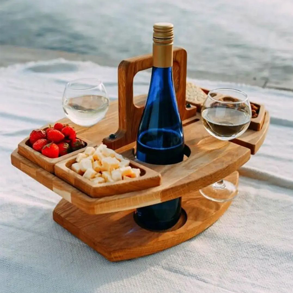 Opvouwbare Houten Draagbare Wijntafel - Tenkitchen.store