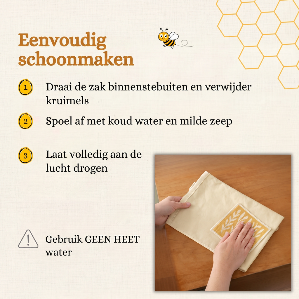 TEN® Broodzakken van 100% katoen met bijenwas