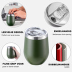 Bardi Thermosbekers 0,3L RVS groen set -  incl. deksels - dubbelwandig