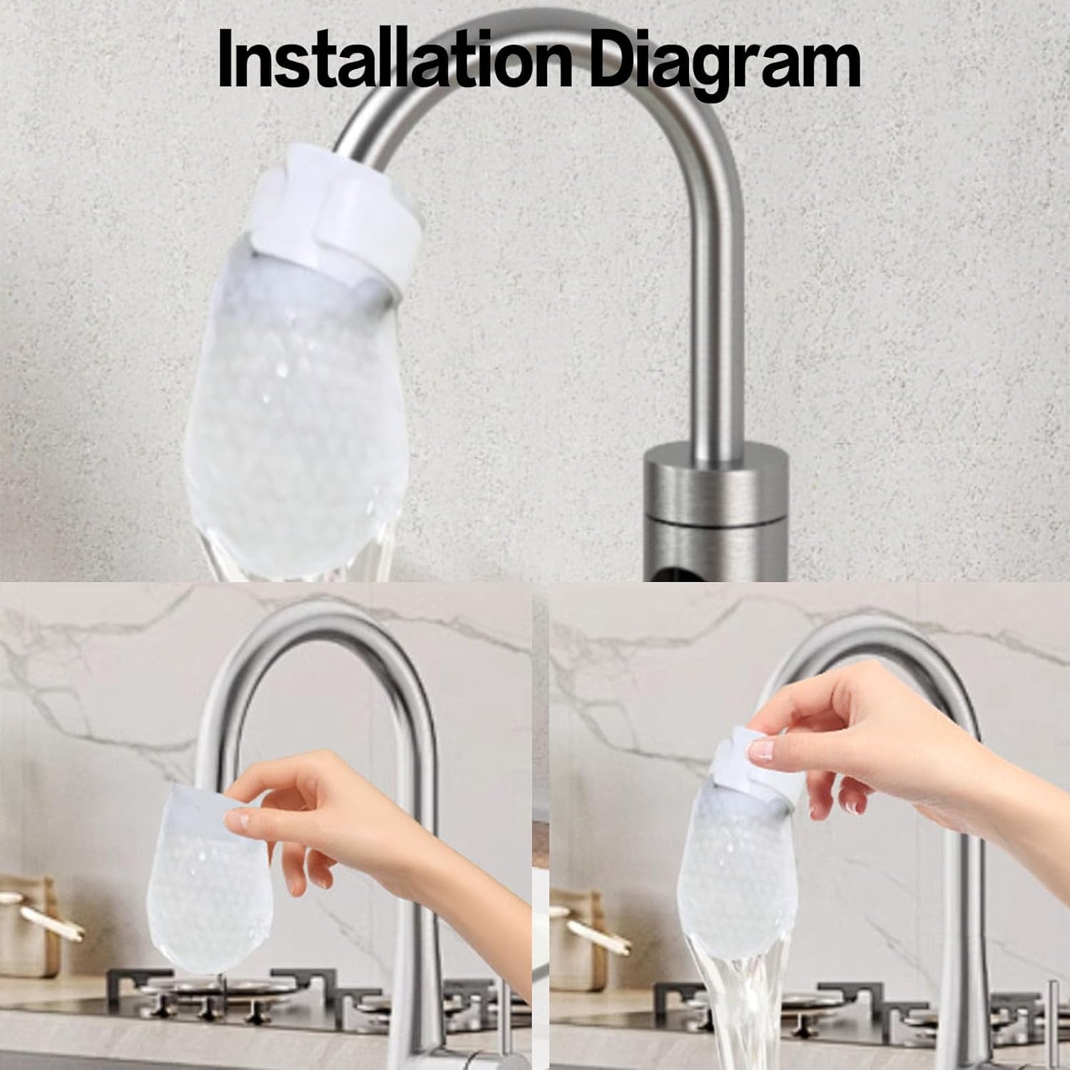 50 cotton filter bags disposable Cotton Faucet Filter Bags with 10 fastening straps💧