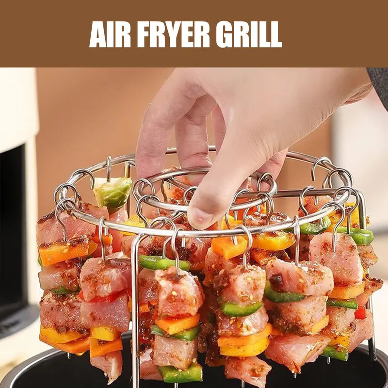 Air Fryer Skewer Rack, Round Grill with Stainless Steel🍢