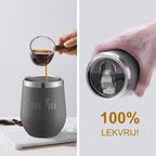 Bardi Thermosbekers 0,3L RVS grijs set -  incl. deksels - dubbelwandig