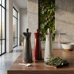 Keramische Olie‑ en Azijnfles met Run‑Glaze Afwerking voor Moderne Keukendecoratie