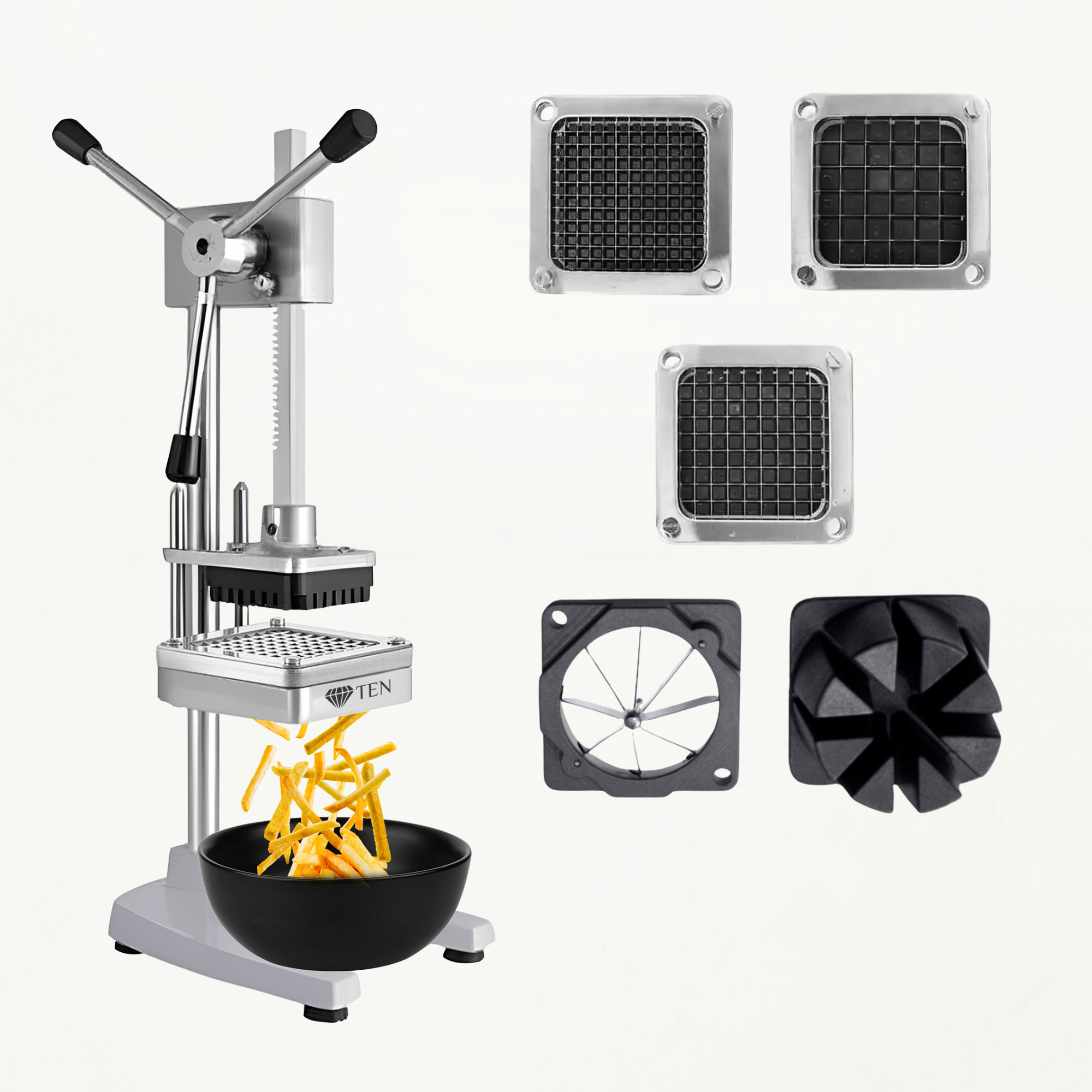 TEN® - Frietsnijder XXL - Frites zelf bakken - RVS - Tenkitchen.store