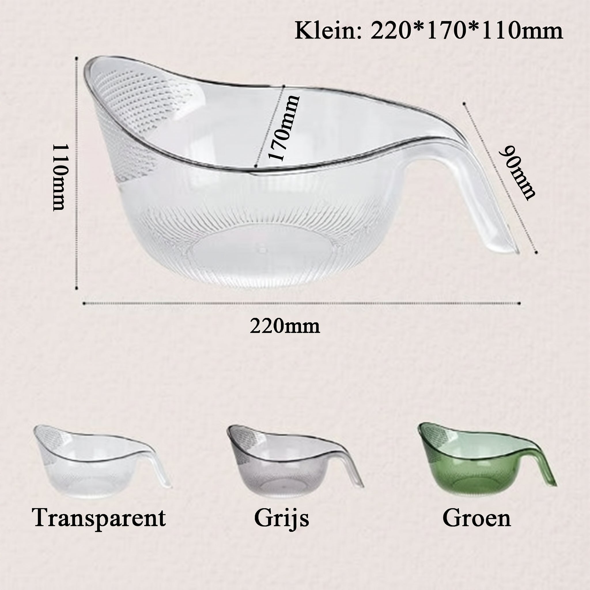 TEN® Vergietkom met handvat
