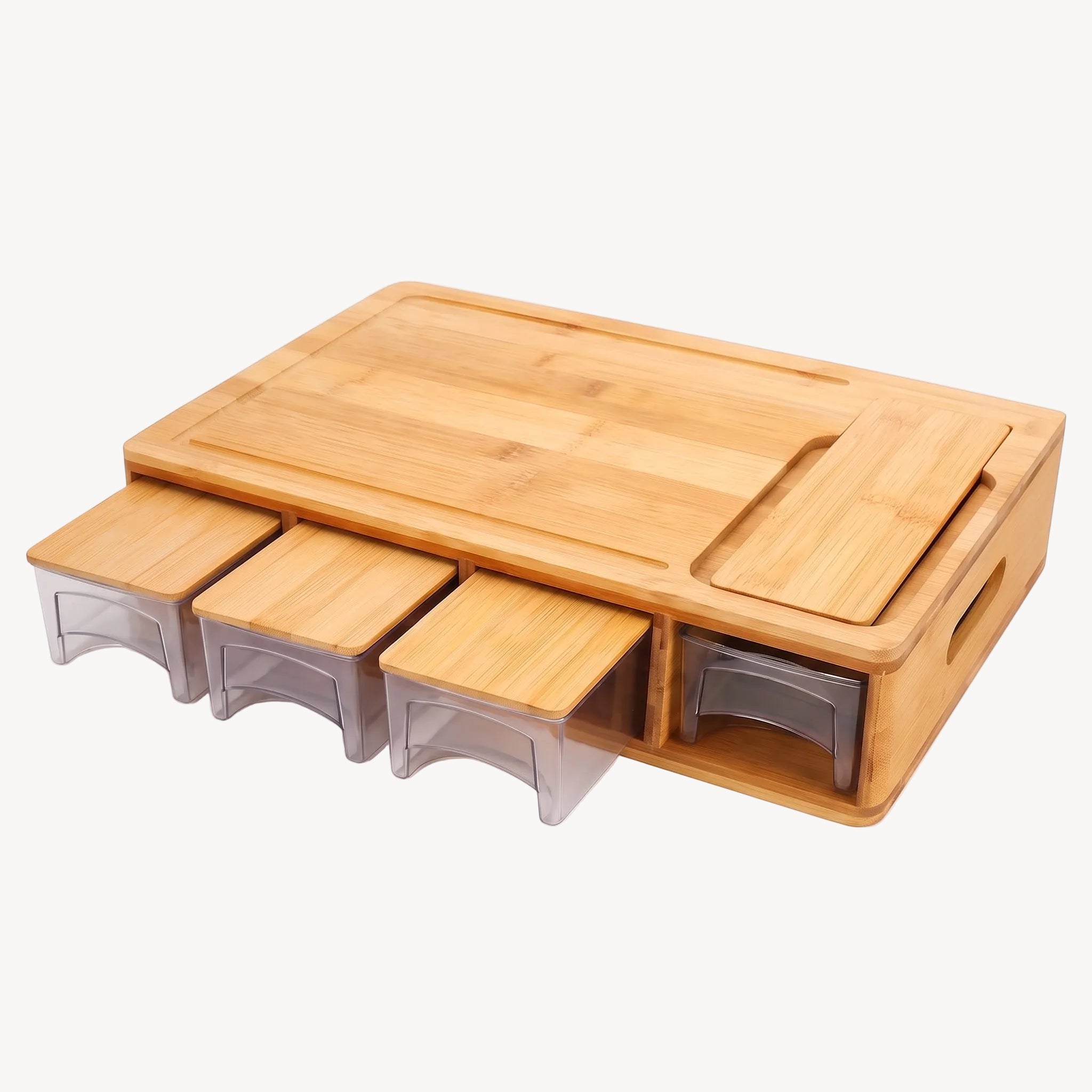 TEN® Bamboe Snijplank met Opbergtrays en Mesinzetstukken - Tenkitchen.store