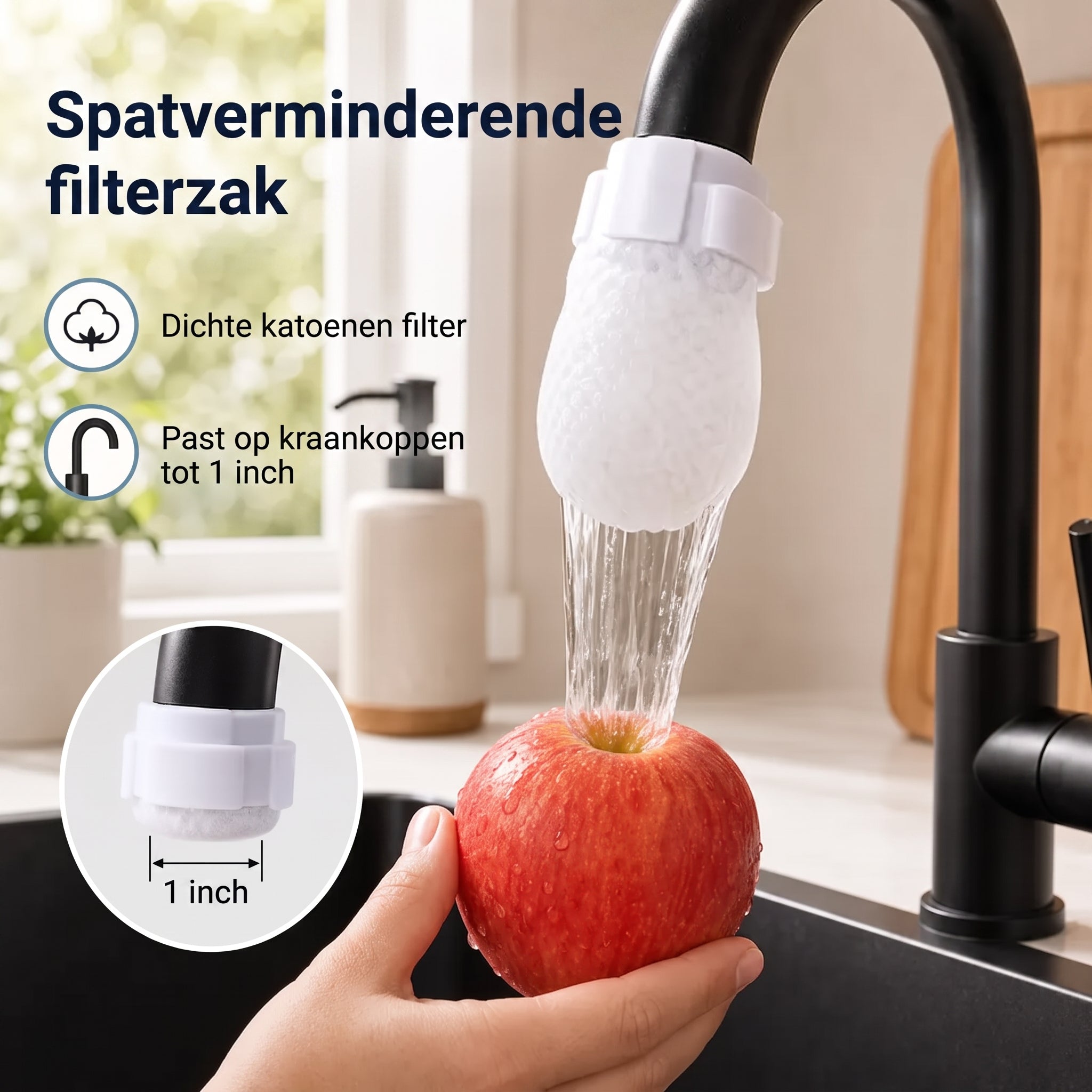 50 katoenen filterzakjes voor eenmalig gebruik, katoenen kraanfilterzakjes met 10 bevestigingsbandjes 💧