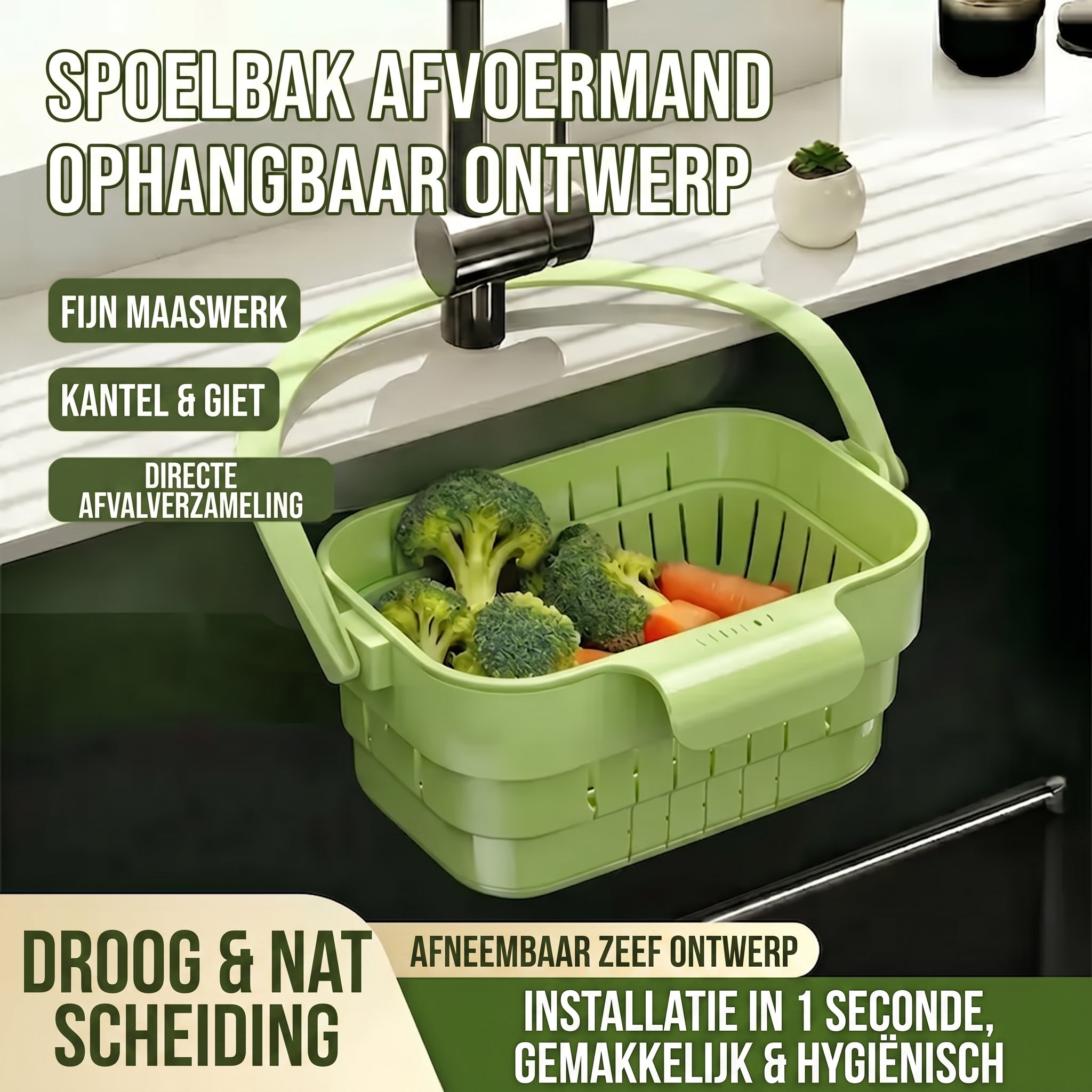 Opvouwbaar Hangend Gootsteenmandje 🧺