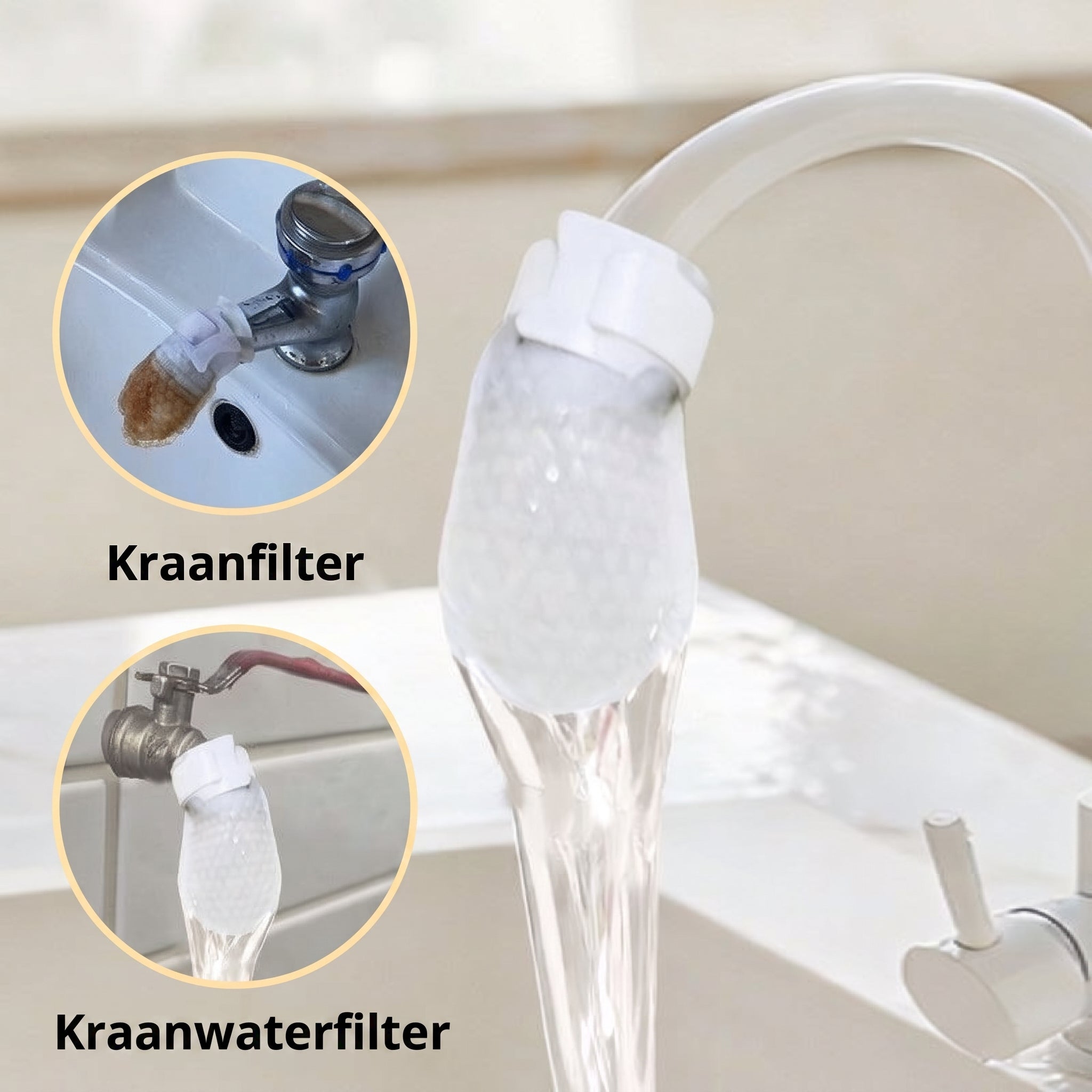 50 katoenen filterzakjes voor eenmalig gebruik, katoenen kraanfilterzakjes met 10 bevestigingsbandjes 💧