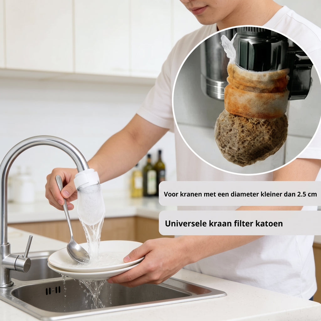 50 katoenen filterzakjes voor eenmalig gebruik, katoenen kraanfilterzakjes met 10 bevestigingsbandjes 💧