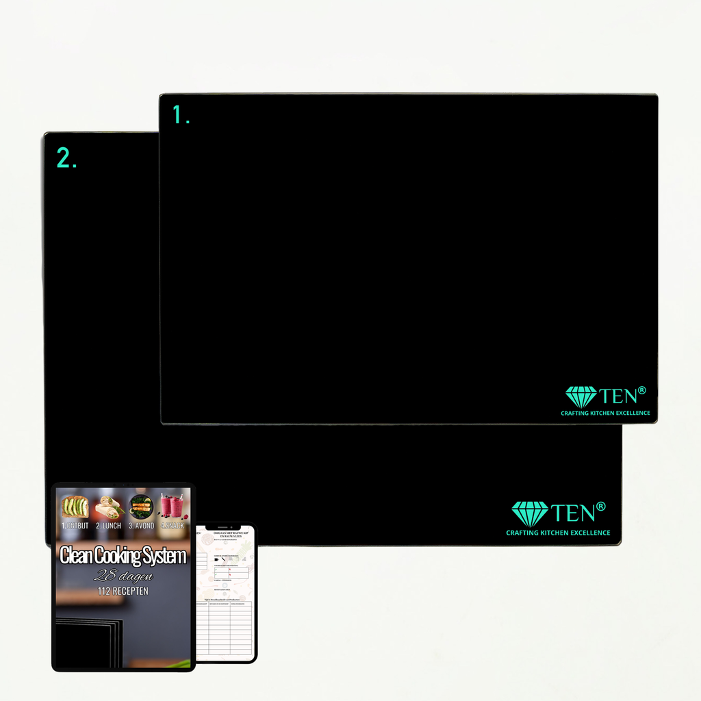 TEN® - Glazen Snijplankenset met Houder - Essential set
