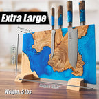 Tsunami Extra Groot Magnetisch Messenblok — Blauw Hars Burl Hout