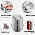 Bardi Thermosbekers 0,3L RVS set -  incl. deksels - dubbelwandig