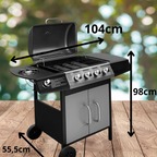 Gasbarbecue 4+1 Buitenkeuken Zwart & Zilver ZOMERSALE - Tenkitchen.store
