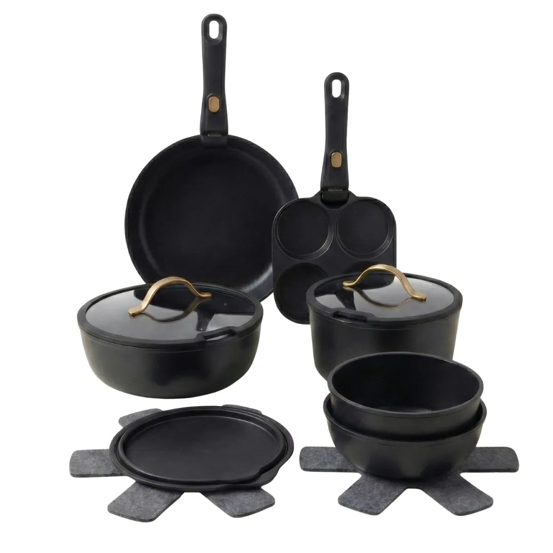 Keramische Pannenset – Gouden Details