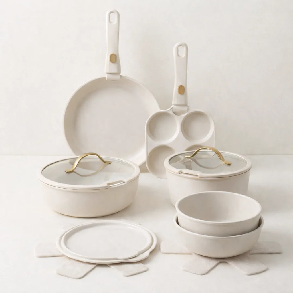 Keramische Pannenset – Gouden Details