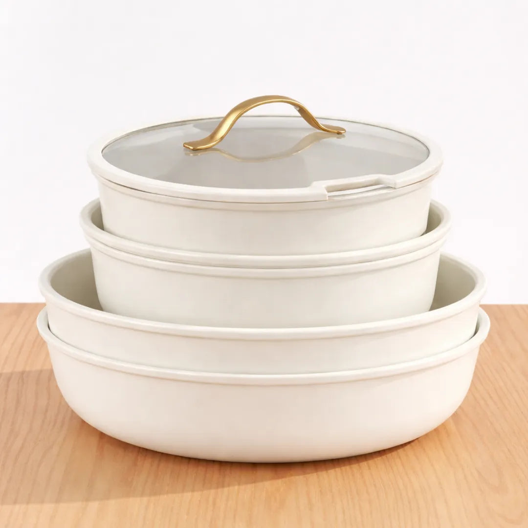 Keramische Pannenset – Gouden Details