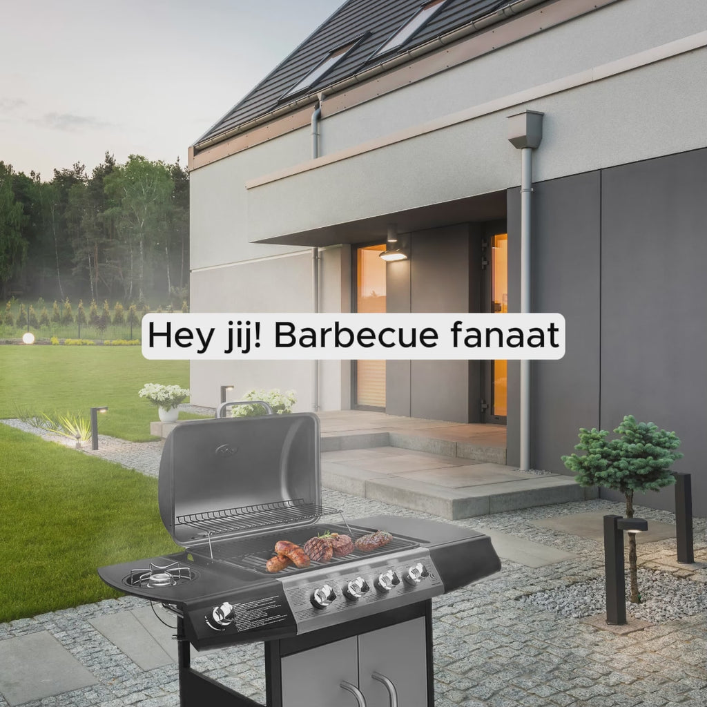 Gasbarbecue 4+1 Buitenkeuken Zwart & Zilver