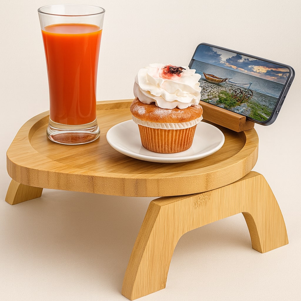 TEN® Bankleuning Tafel Houten Sofa Bijzettafel Met Telefoonhouder